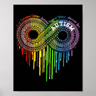 Autismus Regenbogen Unendlichkeitssymbol ASD Bewus Poster