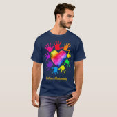 Autismus Regenbogen Wir tragen Regenbogenherz für  T-Shirt (Vorne ganz)