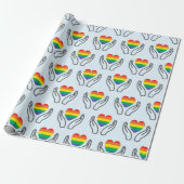 Autismus-Regenbogenherz Unterstützende Hände Hellb Geschenkpapier (Ungerollt)