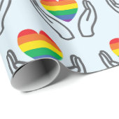 Autismus-Regenbogenherz Unterstützende Hände Hellb Geschenkpapier (Rolleneckpunkt)