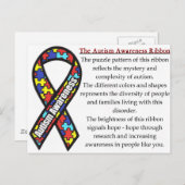Autismus Ribbon bedeutet Postkarte (Vorne/Hinten)