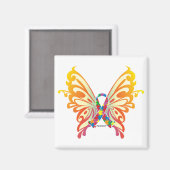 Autismus Ribbon Butterfly Magnet (Vorderseite/Rückseite)