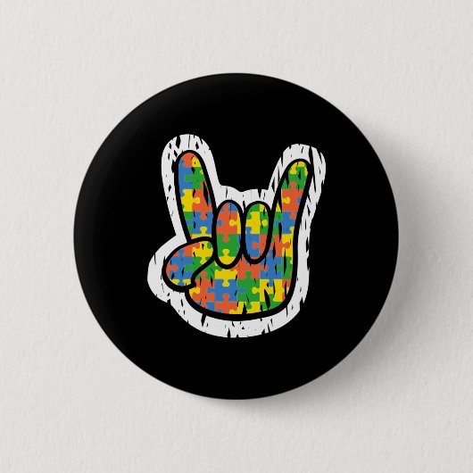 Autismus Rocking Hand Behinderung Monat Button (Vorderseite)