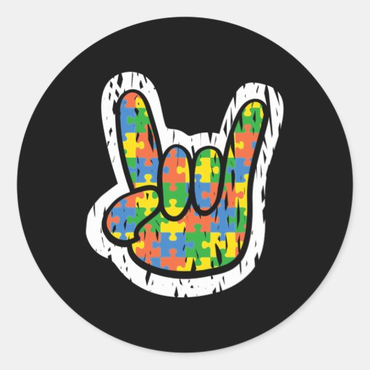 Autismus Rocking Hand Behinderung Monat Runder Aufkleber (Vorderseite)