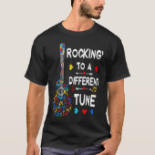 Autismus Rock'n'Roll Rocking auf eine andere Tune T-Shirt (Vorderseite)