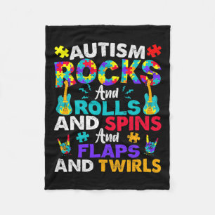 Autismus Rocks and Rolls Fun Autismus Sensibilisie Fleecedecke