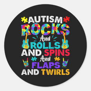 Autismus Rocks and Rolls Fun Autismus Sensibilisie Runder Aufkleber
