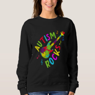 Autismus Rocks Autismus Aufklärungsgitarre Puzzlet Sweatshirt