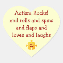 Autismus Rocks Heart Sticker