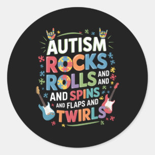 Autismus Rocks Rolls Spins Flaps Awareness Boys Ki Runder Aufkleber