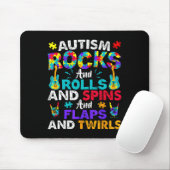 Autismus Rocks Rolls Spins Flaps Bewusstsein Kids Mousepad (Mit Mouse)