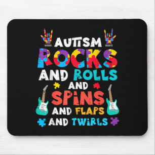 Autismus rockt rollt dreht flappt Bewusstsein Jung Mousepad