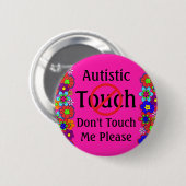 Autismus Rosa Blume Ärztlicher Warnhinweis Keine T Button (Vorne & Hinten)