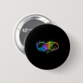 Autismus Rot Anstatt Unendlichkeitssymbol Autistis Button (Vorne & Hinten)