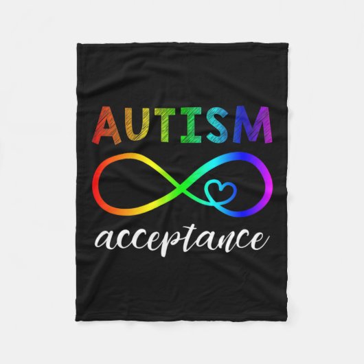 Autismus - Rot statt Unendlichkeit - Akzeptanz Fleecedecke (Vorderseite)