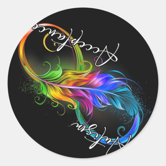 Autismus Rot statt Unendlichkeit Symbol Autistisch Runder Aufkleber (Vorderseite)