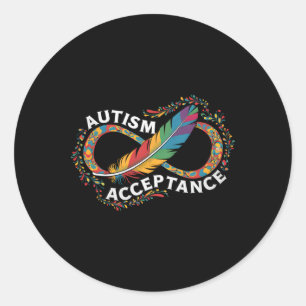 Autismus Rot statt Unendlichkeit Symbol Autistisch Runder Aufkleber