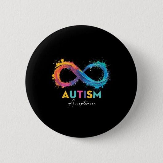 Autismus Rot Statt Unendlichkeitssymbol Autistisch Button (Vorderseite)