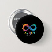 Autismus Rot Statt Unendlichkeitssymbol Autistisch Button (Vorne & Hinten)