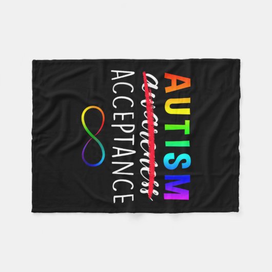 Autismus - Rot stattdessen - Akzeptanz nicht bewus Fleecedecke (Vorderseite (Horizontal))