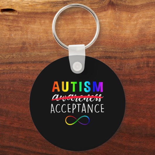 Autismus - Rot stattdessen - Akzeptanz nicht bewus Schlüsselanhänger (Rückseite)