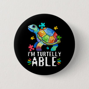Autismus Schildkröte Autistisches Puzzle Autismus  Button