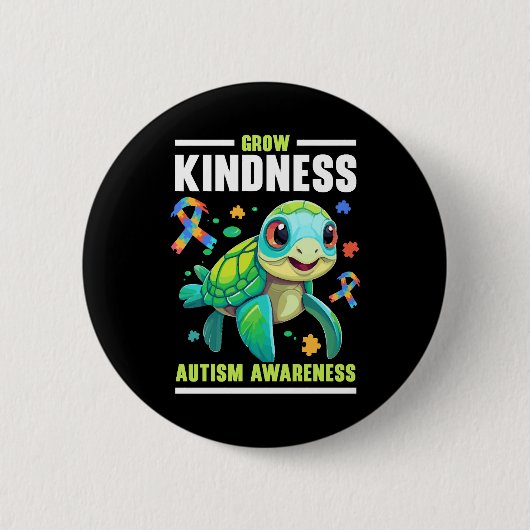Autismus Schildkröte Autistisches Puzzle Autismus Button (Vorderseite)