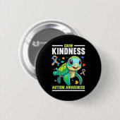 Autismus Schildkröte Autistisches Puzzle Autismus Button (Vorne & Hinten)