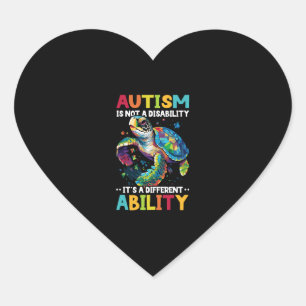 Autismus Schildkröte Autistisches Puzzle Autismus  Herz-Aufkleber