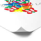 Autismus-Schleife der Schmetterlinge Poster (Ecke)