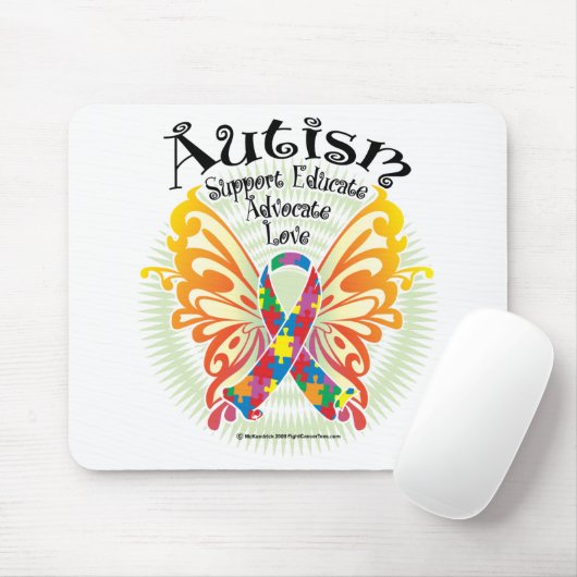 Autismus-Schmetterling 3 Mousepad (Mit Mouse)