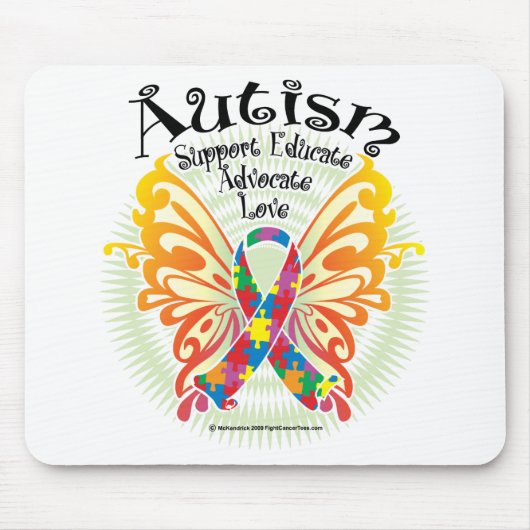 Autismus-Schmetterling 3 Mousepad (Vorne)