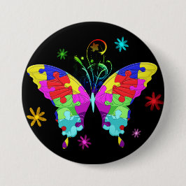 Autismus-Schmetterling Button