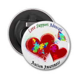 Autismus Schmetterlinge im Herzen Flaschenöffner