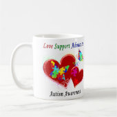 Autismus Schmetterlinge im Herzen Kaffeetasse (Links)