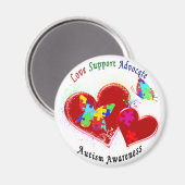 Autismus Schmetterlinge im Herzen Magnet (Vorderseite/Rückseite)