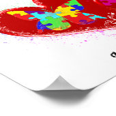 Autismus Schmetterlinge im Herzen Poster (Ecke)