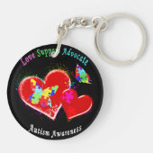 Autismus Schmetterlinge im Herzen Schlüsselanhänger (Rückseite)