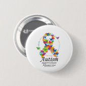 Autismus-Schmetterlings-Band Button (Vorne & Hinten)