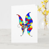 Autismus-Schmetterlings-Gruß-Karte Karte (Gelbe Blume)