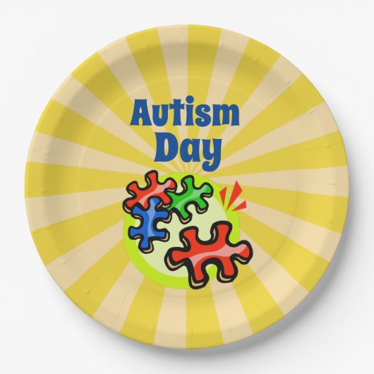 Autismus Schule/Veranstaltungen Papier Teller 9" (Vorderseite)