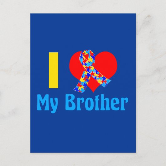Autismus Schwester I Liebe Mein Bruder blauer Bewu Postkarte (Vorderseite)