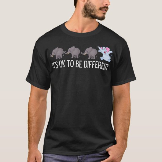 Autismus sein Ok zu sein, anders Elefant Funny T-Shirt (Vorderseite)