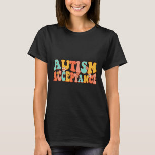 Autismus Sensibilisierung Annahme Groovy Retro Spe T-Shirt
