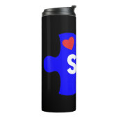 Autismus Sensibilisierung für April zu informieren Thermosbecher (Nach links gedreht)