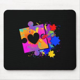 Autismus Sensibilisierung Gefärbte Krawatte Puzzle Mousepad