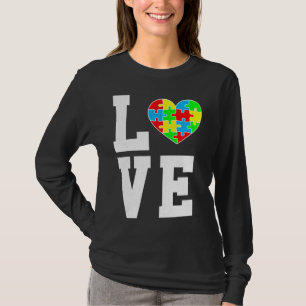 Autismus Sensibilisierung Liebe Autismus Herzfamil T-Shirt