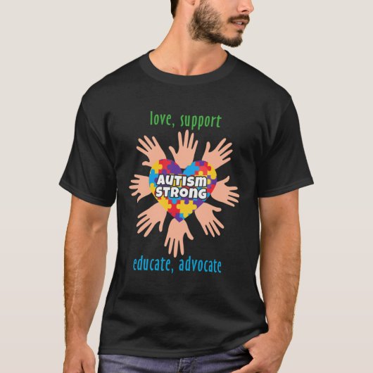 Autismus Sensibilisierung Monat Liebe Unterstützun T-Shirt (Vorderseite)