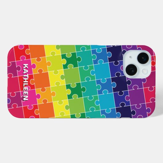 Autismus Sensibilisierung Regenbogen Puzzleteile Case-Mate iPhone Hülle (Rückseite (Horizontal))
