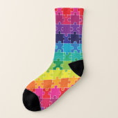 Autismus Sensibilisierung Regenbogen Puzzleteile Socken (Links - Außen)